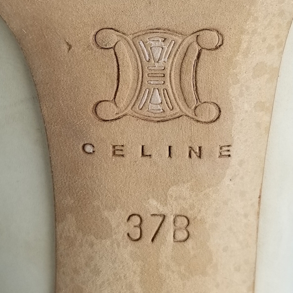 Celine Nude Leather Block Heels Pumps size 37 - Picture 9 of 11